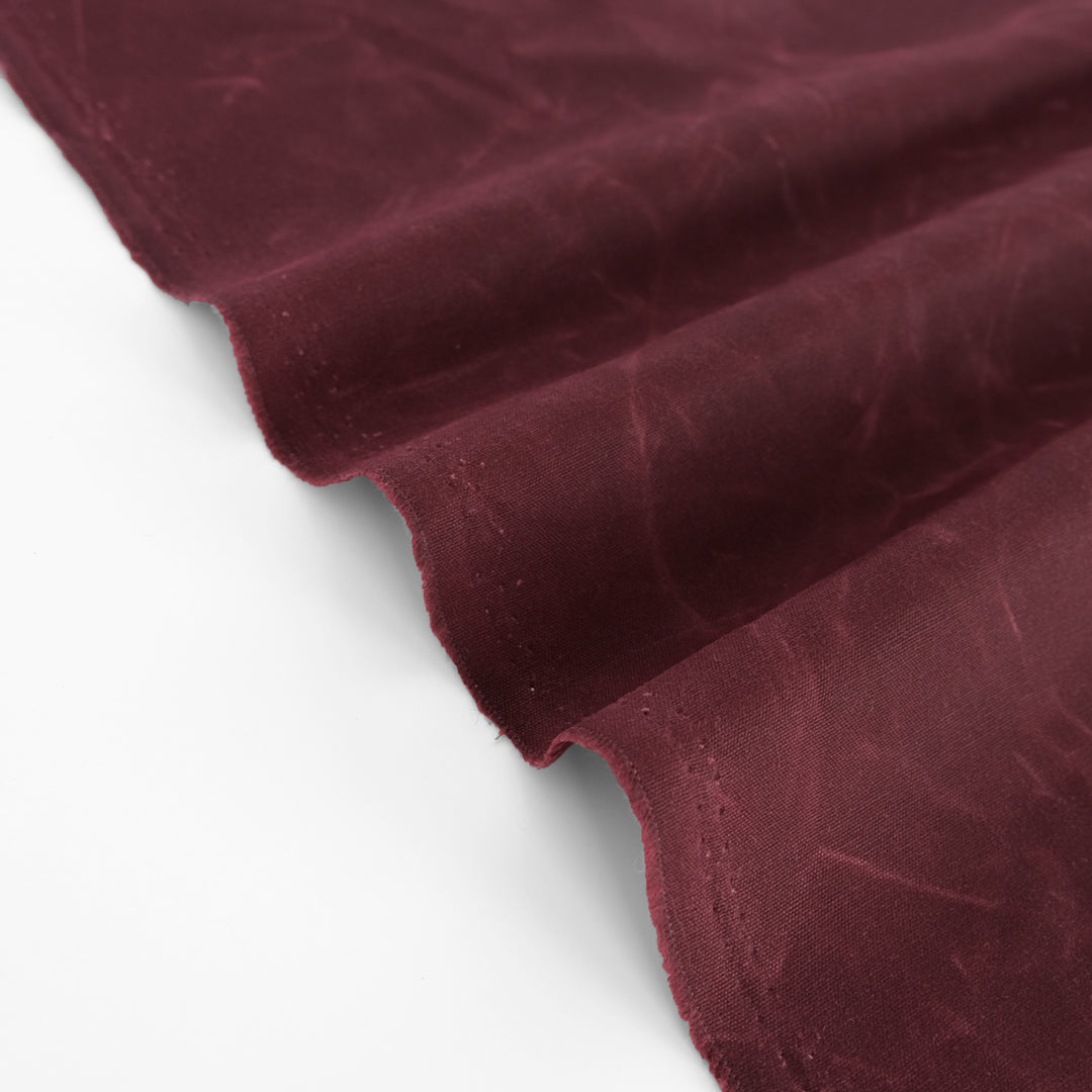 Waxed Cotton Canvas - Burgundy