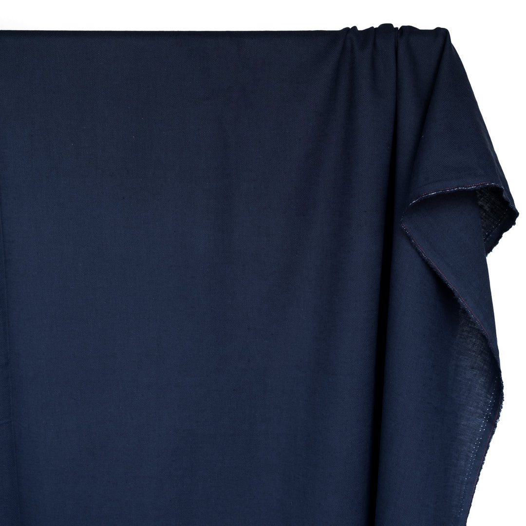 Carefree Cotton Linen Twill - Navy