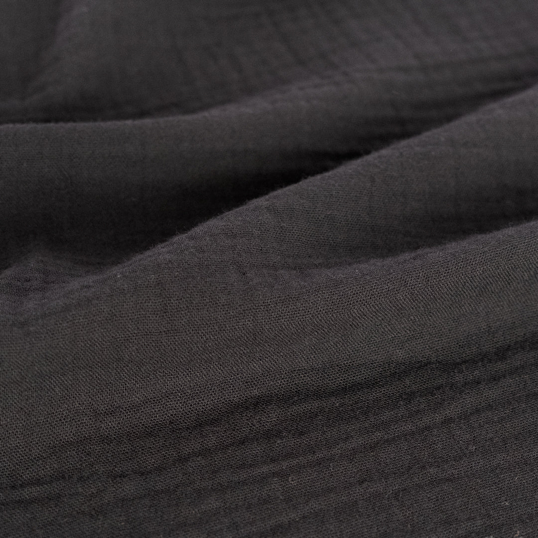 Organic Cotton Double Gauze - Black