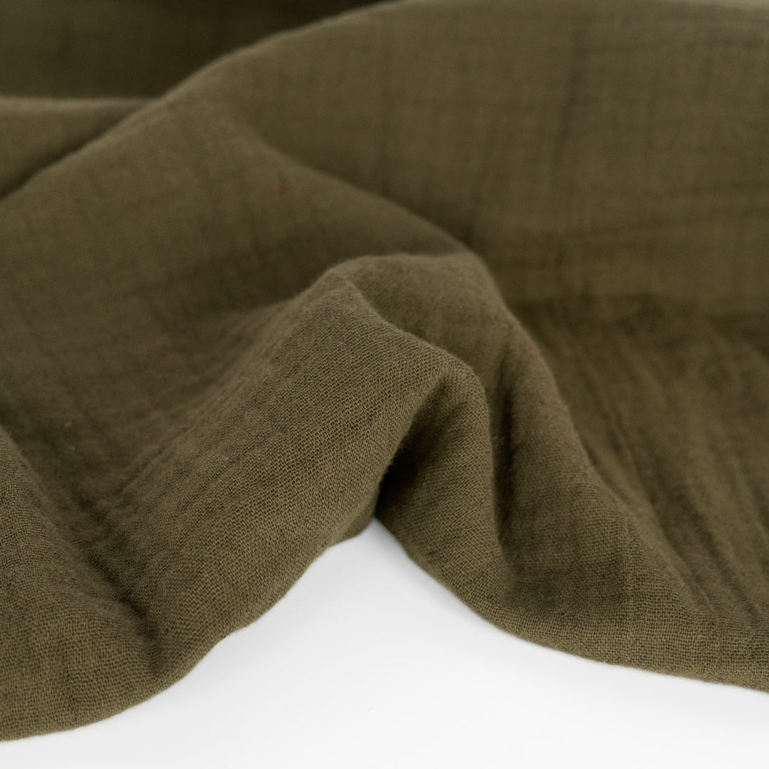 Organic Cotton Double Gauze - Olive