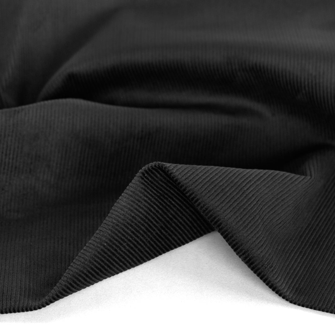 Standard fine cotton corduroy, 100% natural fiber in Black