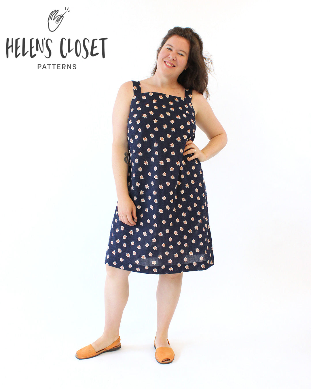 Bloom Print Crinkle Cotton - Navy