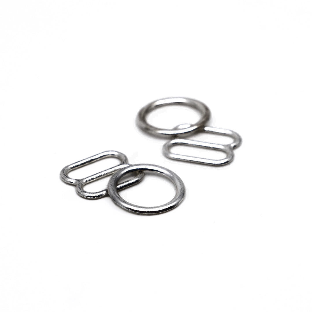 3/8" (9mm) Deadstock Rings & Sliders, Set of 2 - Antique Silver