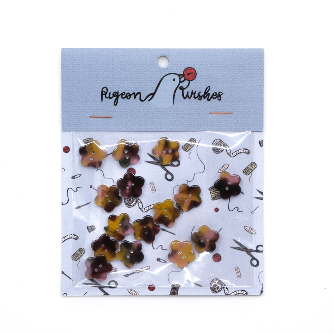 Pigeon Wishes Resin Shirting Buttons (15mm) Set of 15 - Folklore