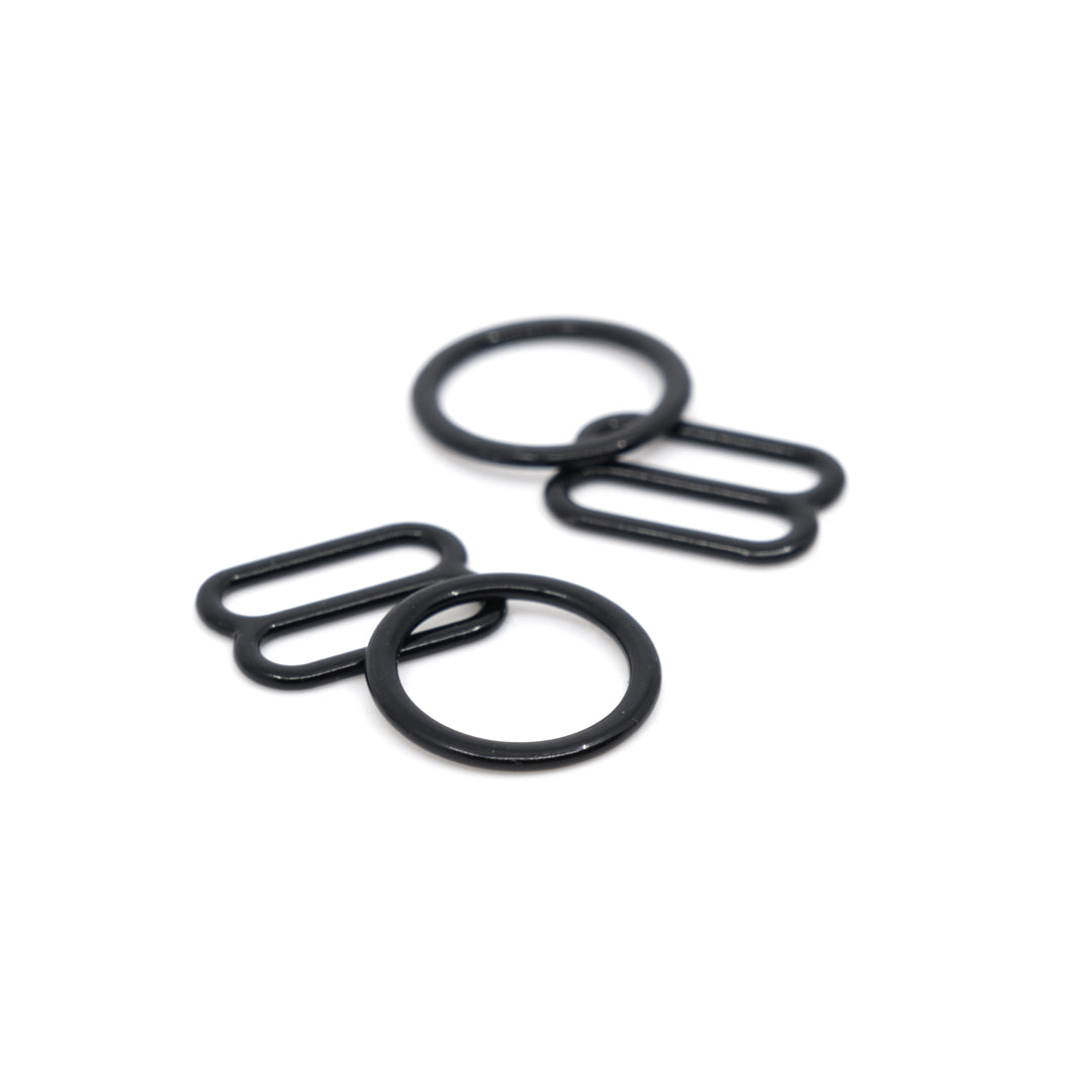 3/8" (9mm) Rings & Sliders, Set of 2 - Black