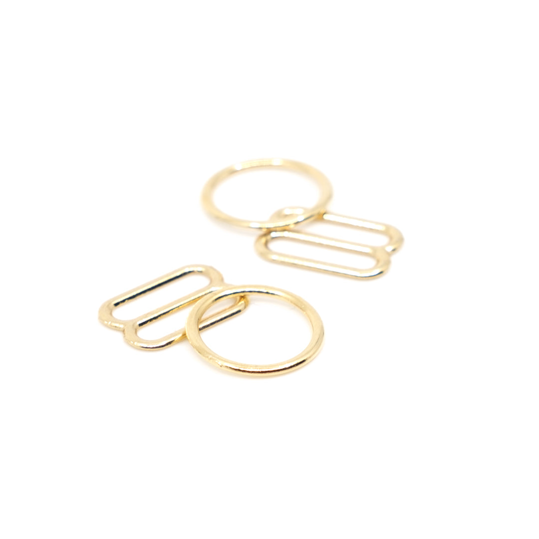 1/2" (12mm) Rings & Sliders, Set of 2 - Gold
