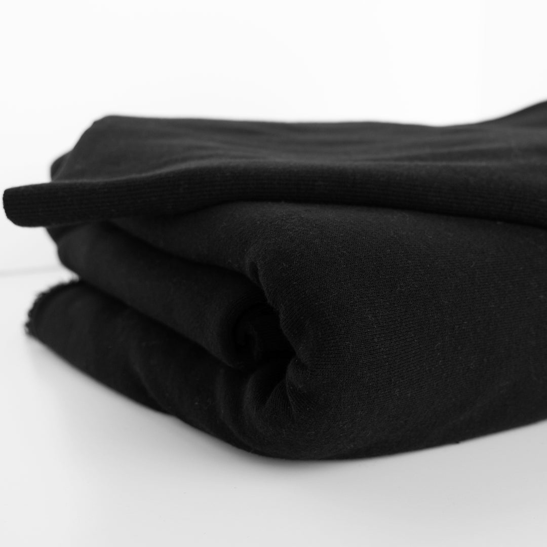 Organic Cotton 2x2 Ribbing - Black