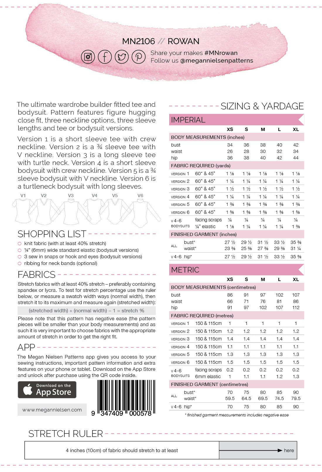 Rowan Bodysuit & Tee - Megan Nielsen