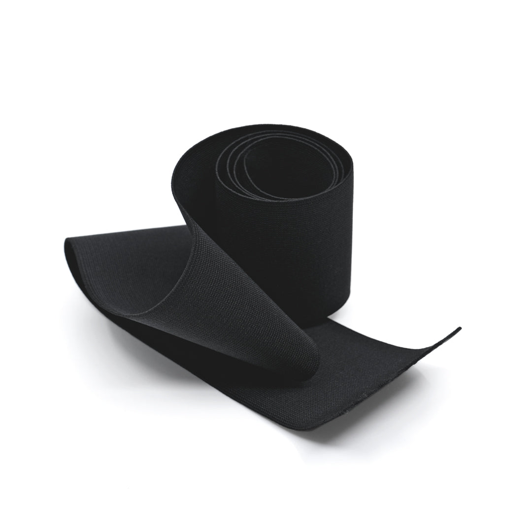 3" (75mm) Woven Elastic - Black - 1 meter