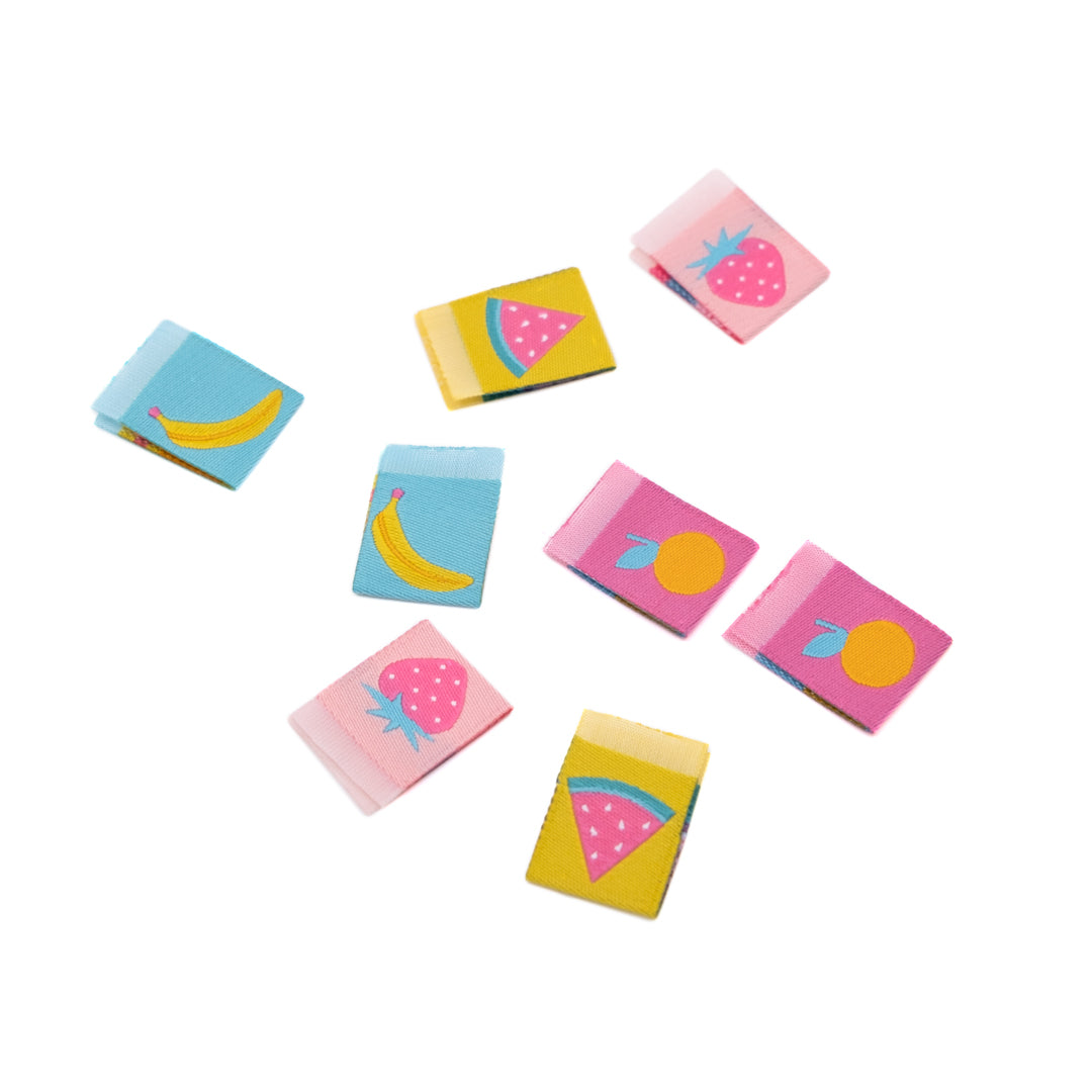SUMMER FRUIT Woven Labels by Sarah Hearts | Blackbird Fabrics