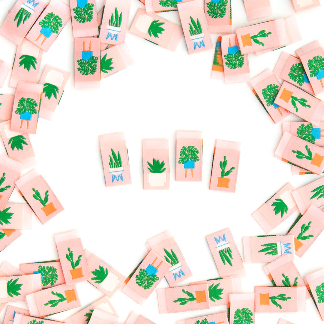 HOUSEPLANTS Woven Labels by Sarah Hearts | Blackbird Fabrics
