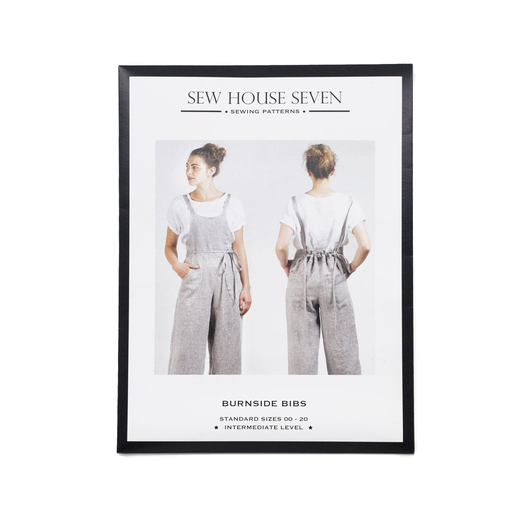 Burnside Bibs Sewing Pattern by Sew House Seven, 00-20 Blackbird Fabrics