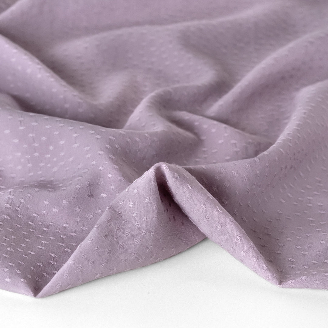 Silky Dotted Viscose Dobby - Dove