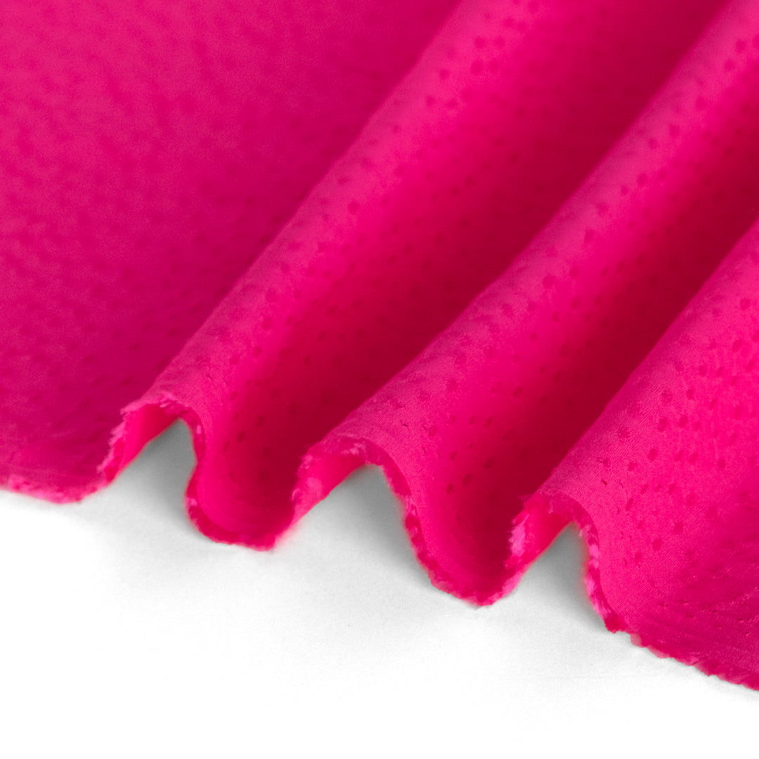 Silky Dotted Viscose Dobby - Electric Pink
