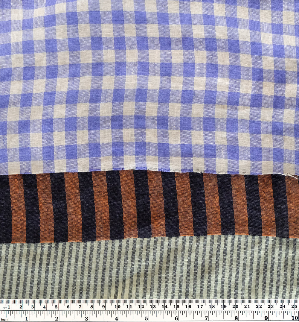 Wide Stripe Soft Washed Linen - Rum Raisin