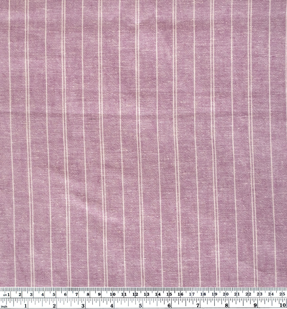 Striped Hemp & Organic Cotton Chambray - Thistle/Ivory