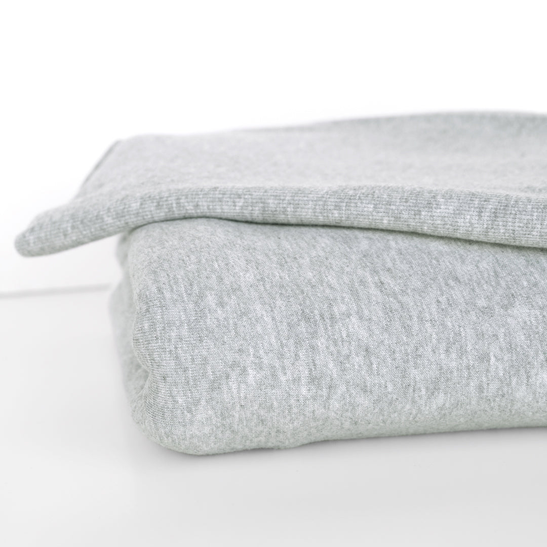 100% Organic Cotton Sweatshirt Fleece - Heather Grey