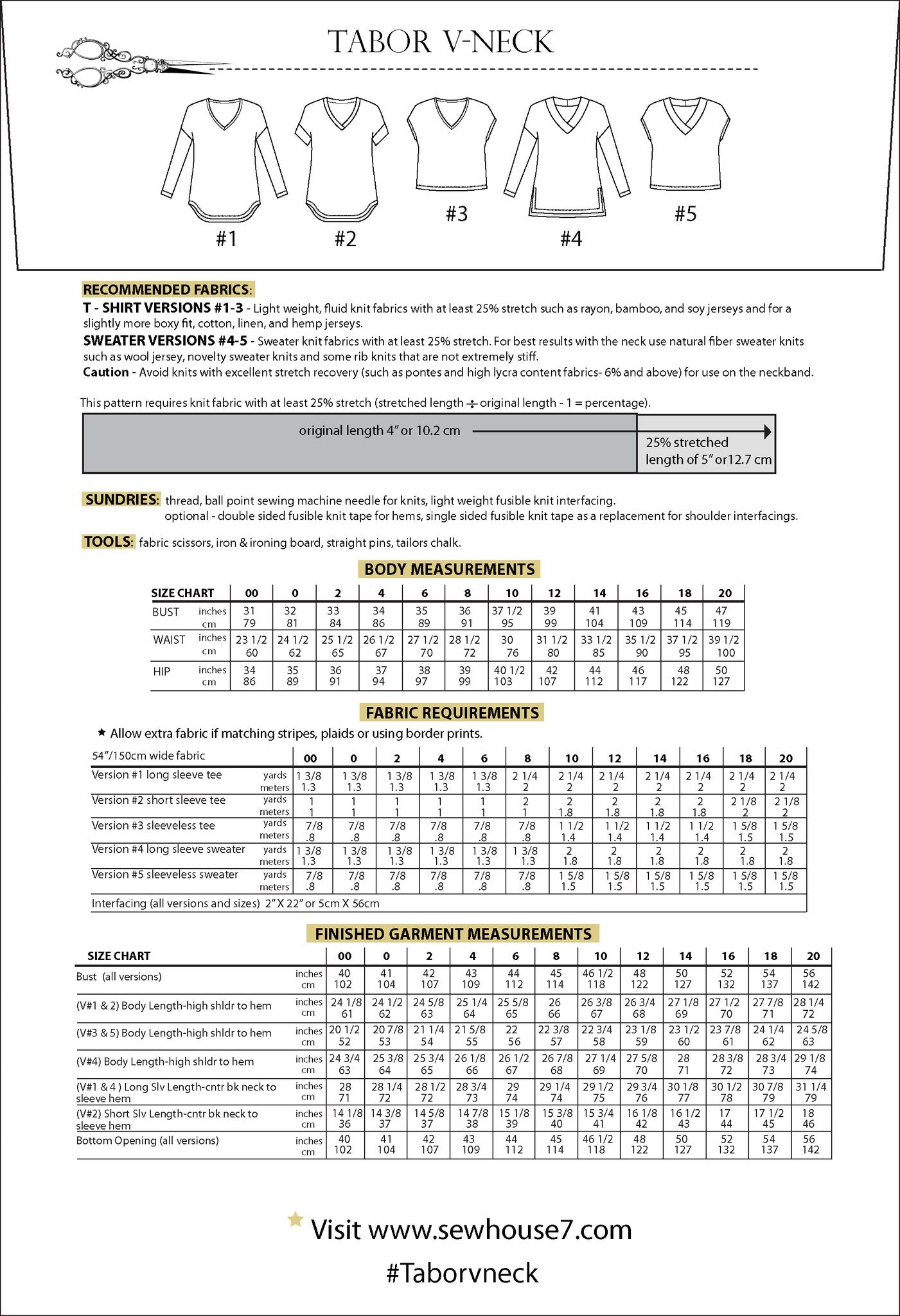 The Tabor V-Neck - Sew House Seven