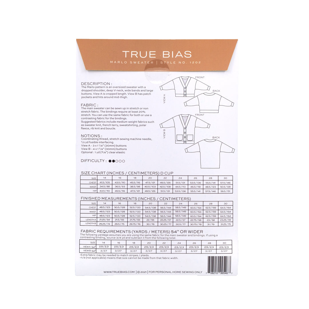Marlo Sweater - True Bias, Size 14-30