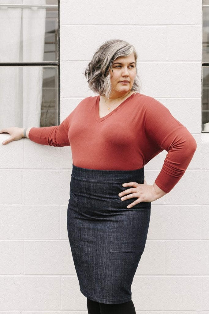 The Tabor V-Neck - Sew House Seven