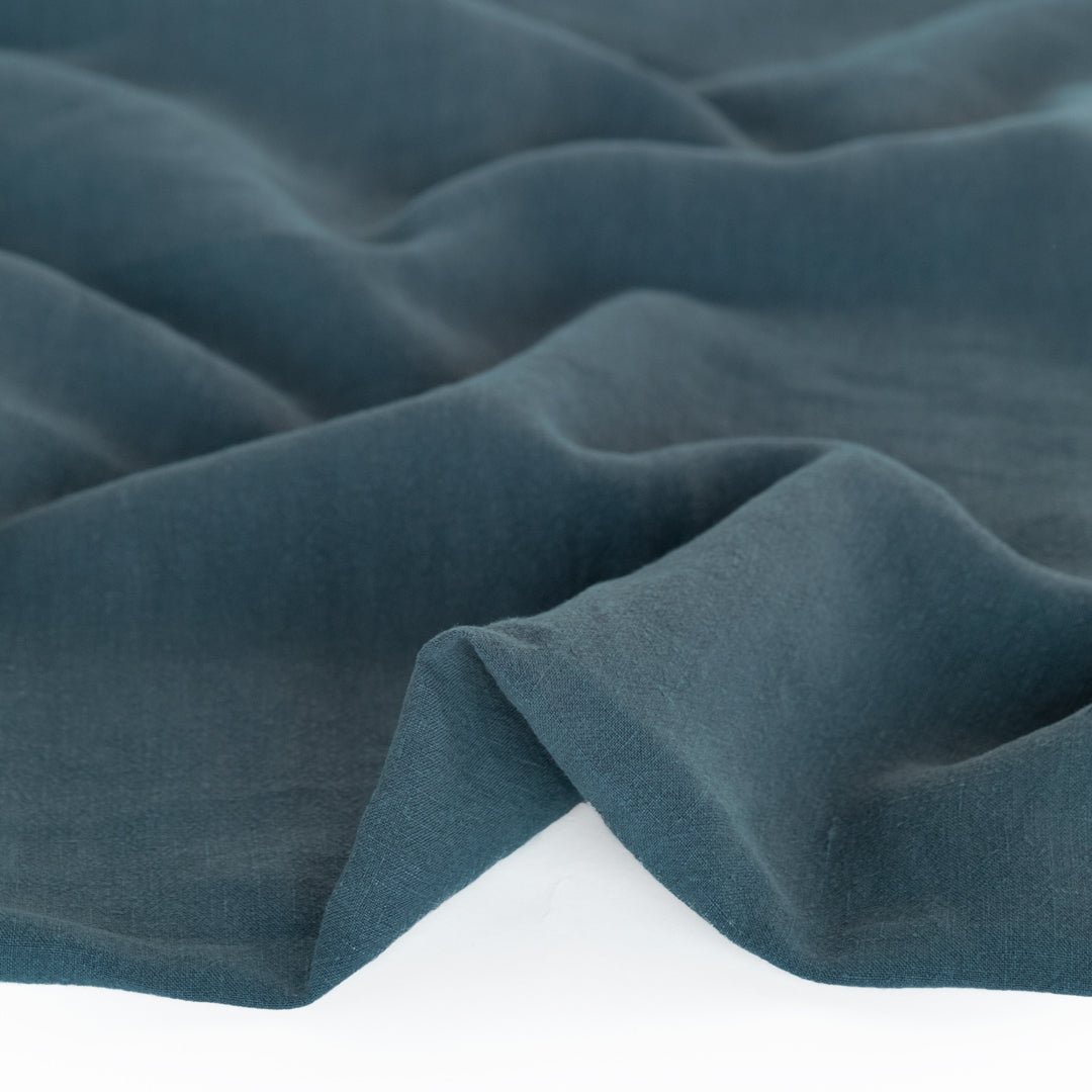 Washed Linen - Petrol | Blackbird Fabrics