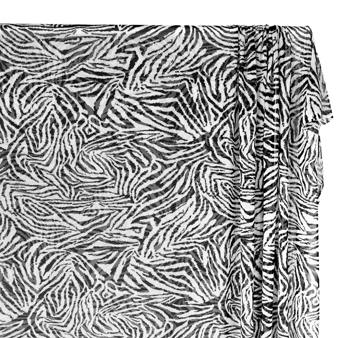 Zebra Printed Mesh - White/Black