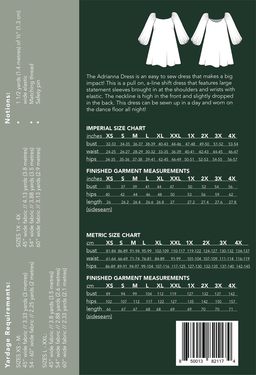 The Adrianna Dress - Friday Pattern Co