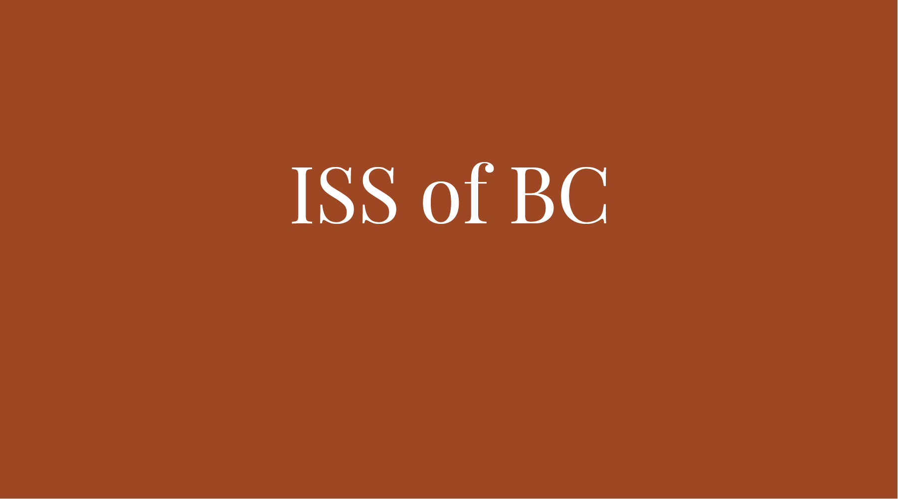 OUR SEPTEMBER NON-PROFIT - ISS OF BC
