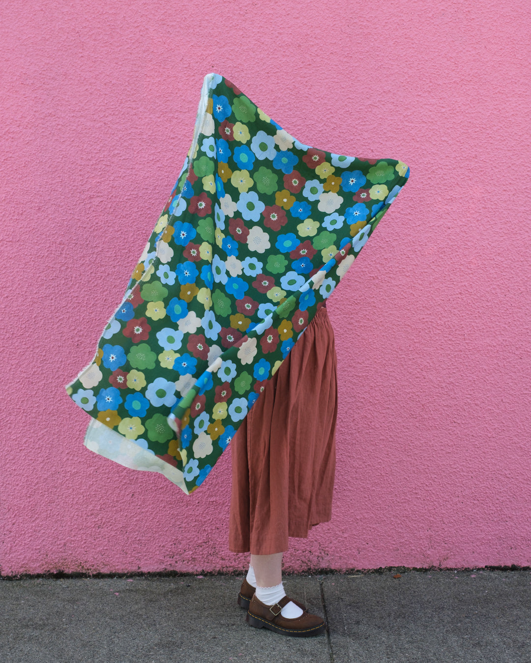 Bubble Blooms Linen Viscose Blend - Evergreen/Multi | Blackbird Fabrics