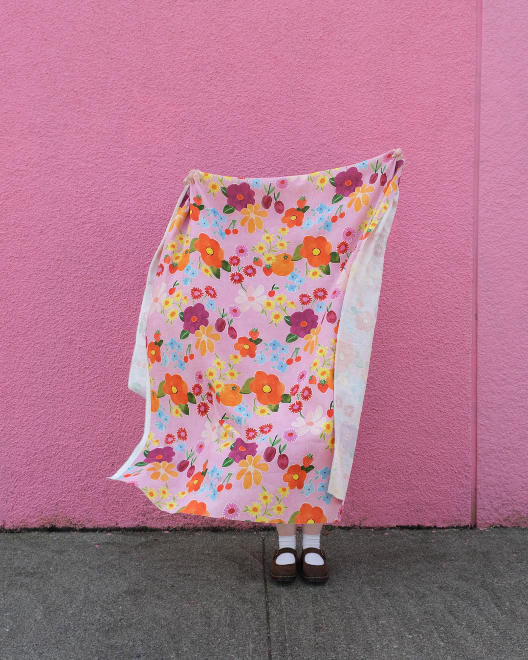 Fruity Floral Linen Viscose Blend - Peony/Multi | Blackbird Fabrics
