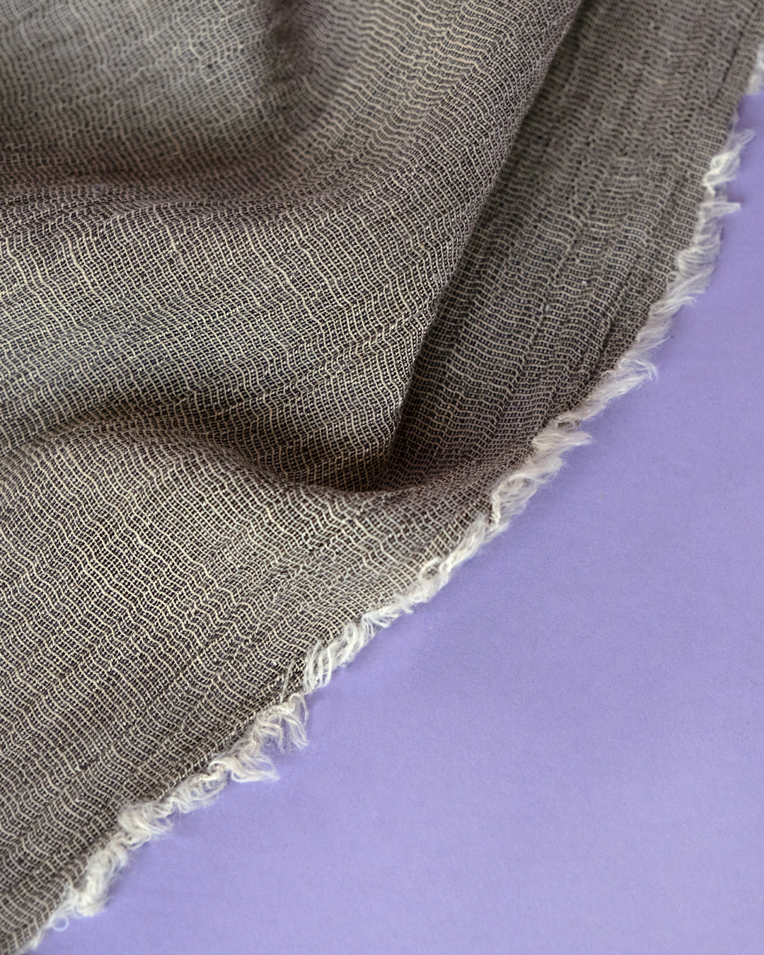 Deadstock Chambray Cotton Blend Gauze - Granite | Blackbird Fabrics