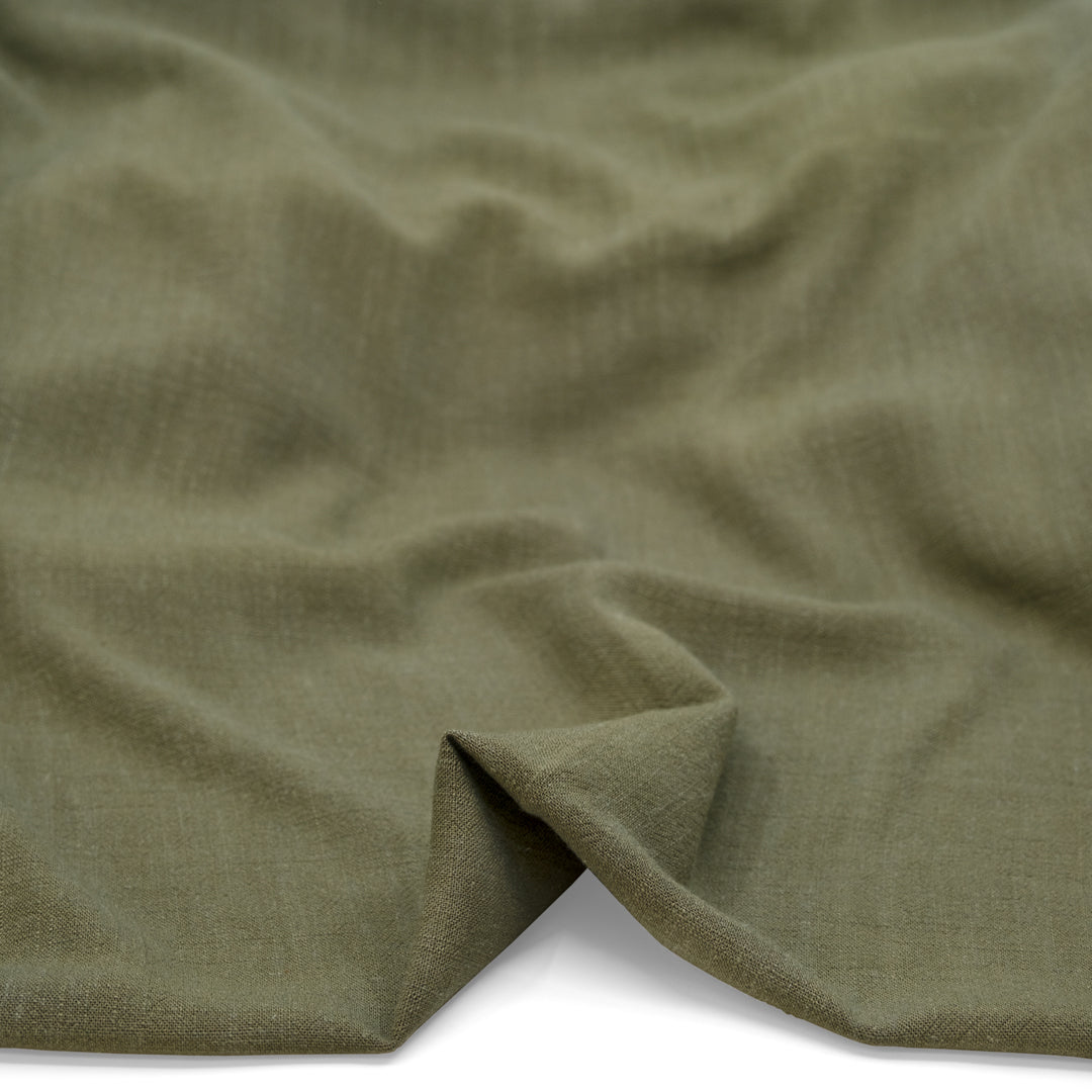 Viscose Linen Noil - Olive | Blackbird Fabrics