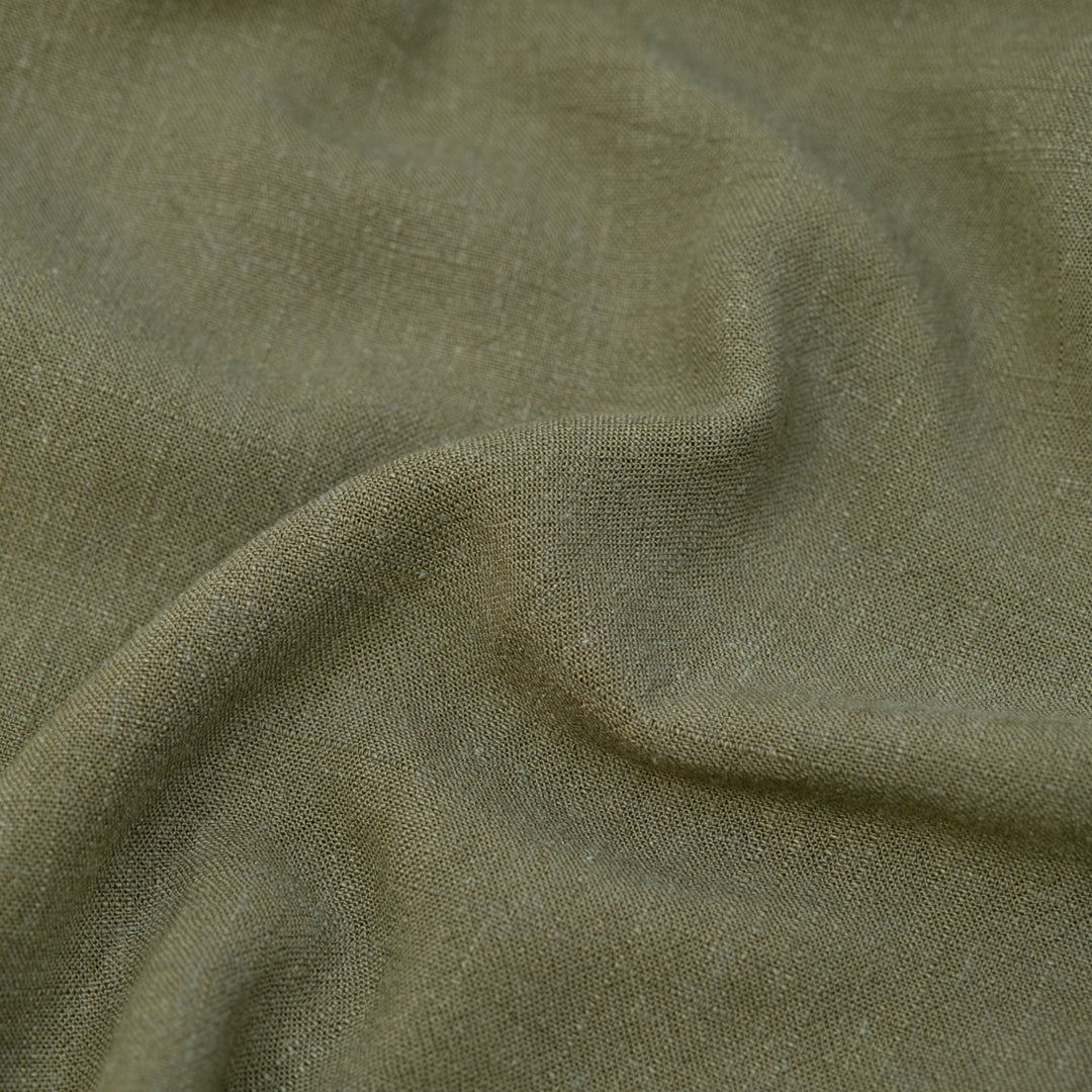 Viscose Linen Noil - Olive | Blackbird Fabrics