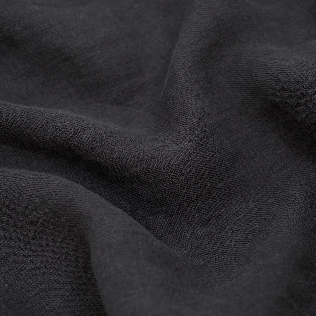 6.5oz Laundered Linen Twill - Charcoal | Blackbird Fabrics