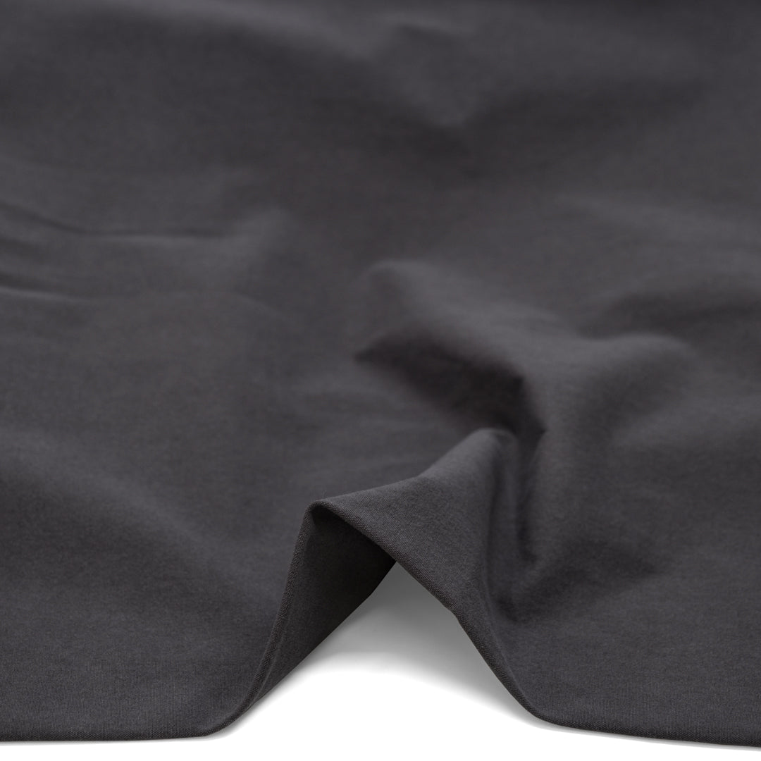 7oz Softened Organic Cotton - Charcoal | Blackbird Fabrics