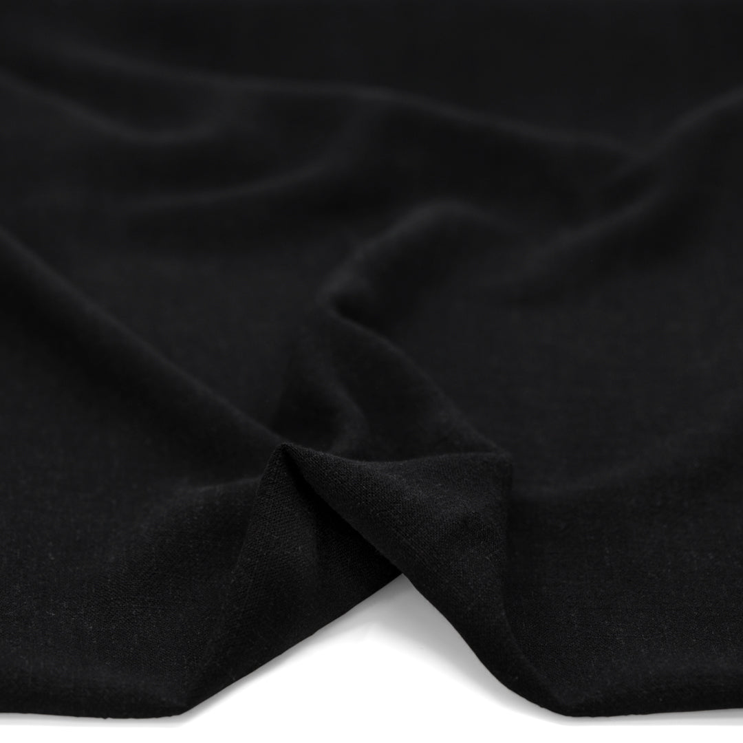 Viscose Linen Noil - Black | Blackbird Fabrics