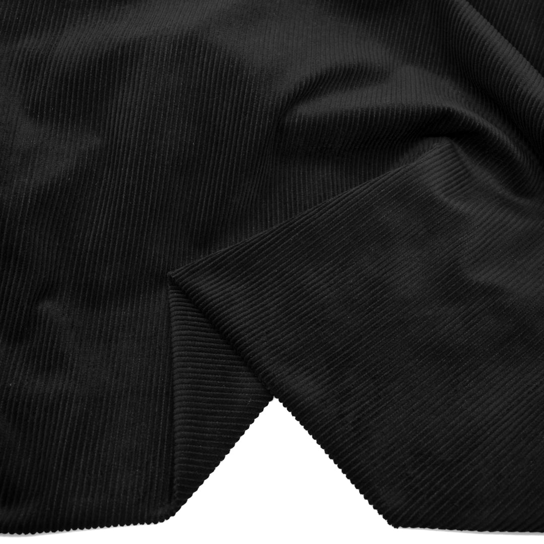Deadstock Non-Stretch Cotton Corduroy - Black | Blackbird Fabrics