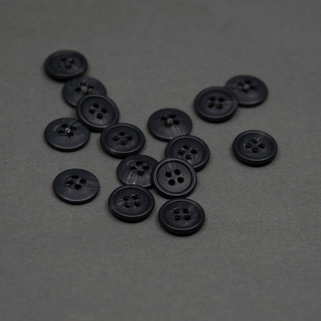 Carbon 14mm (9/16") Buttons - Set of 15 | Blackbird Fabrics