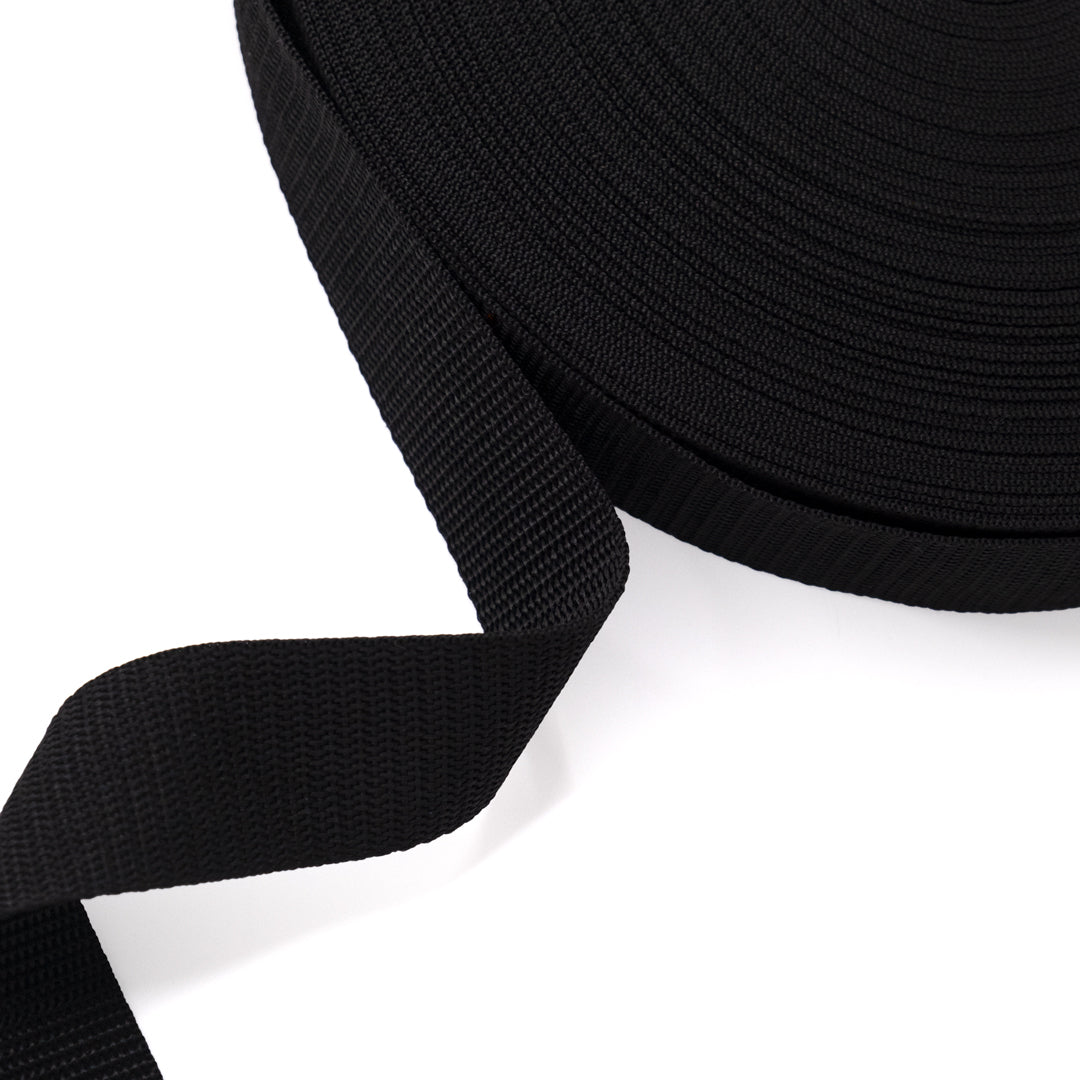 1.5” (38mm) Polypropylene Webbing - Black - ½ Meter | Blackbird Fabrics