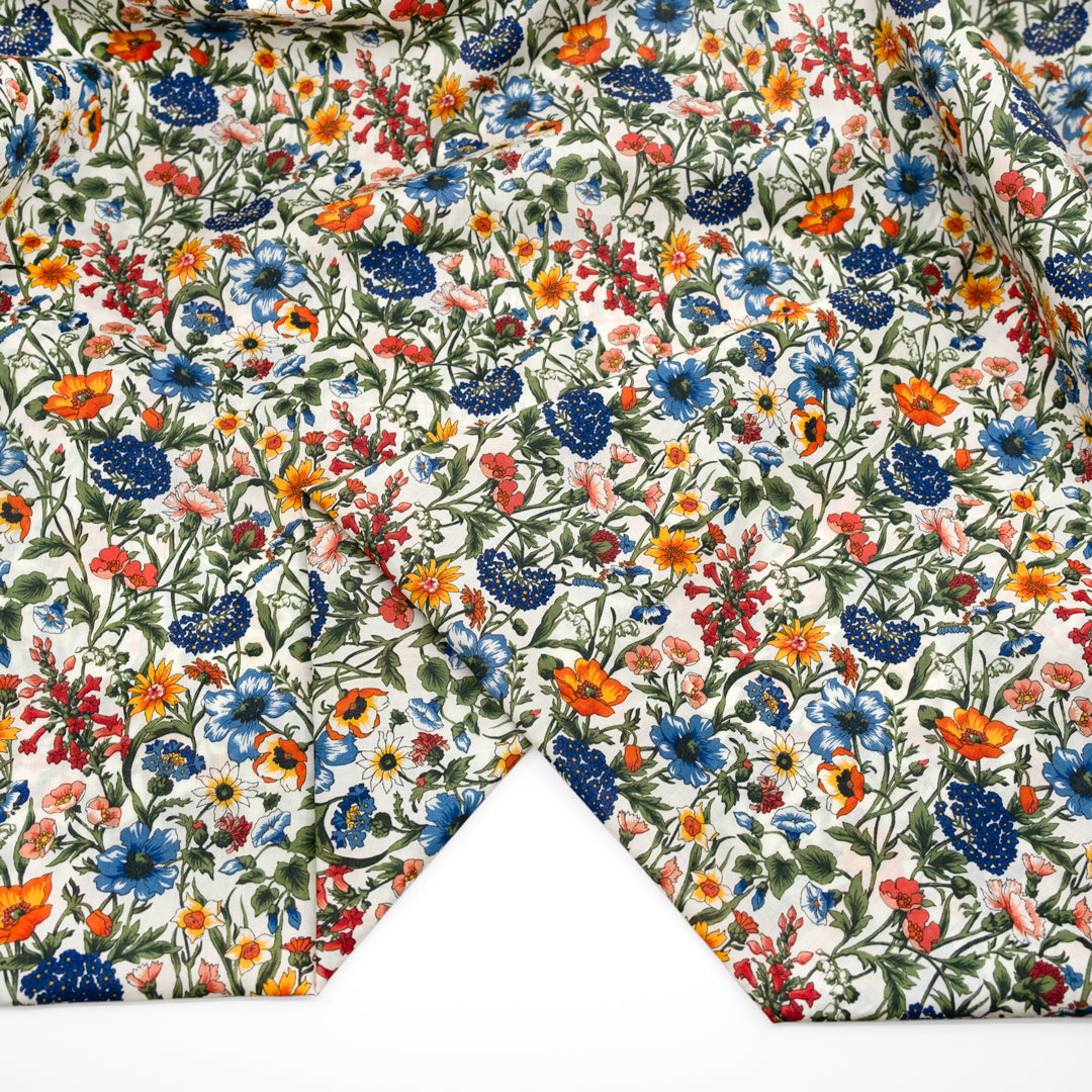 Liberty Cotton Tana Lawn™ - Rachel - Grass/Navy | Blackbird Fabrics
