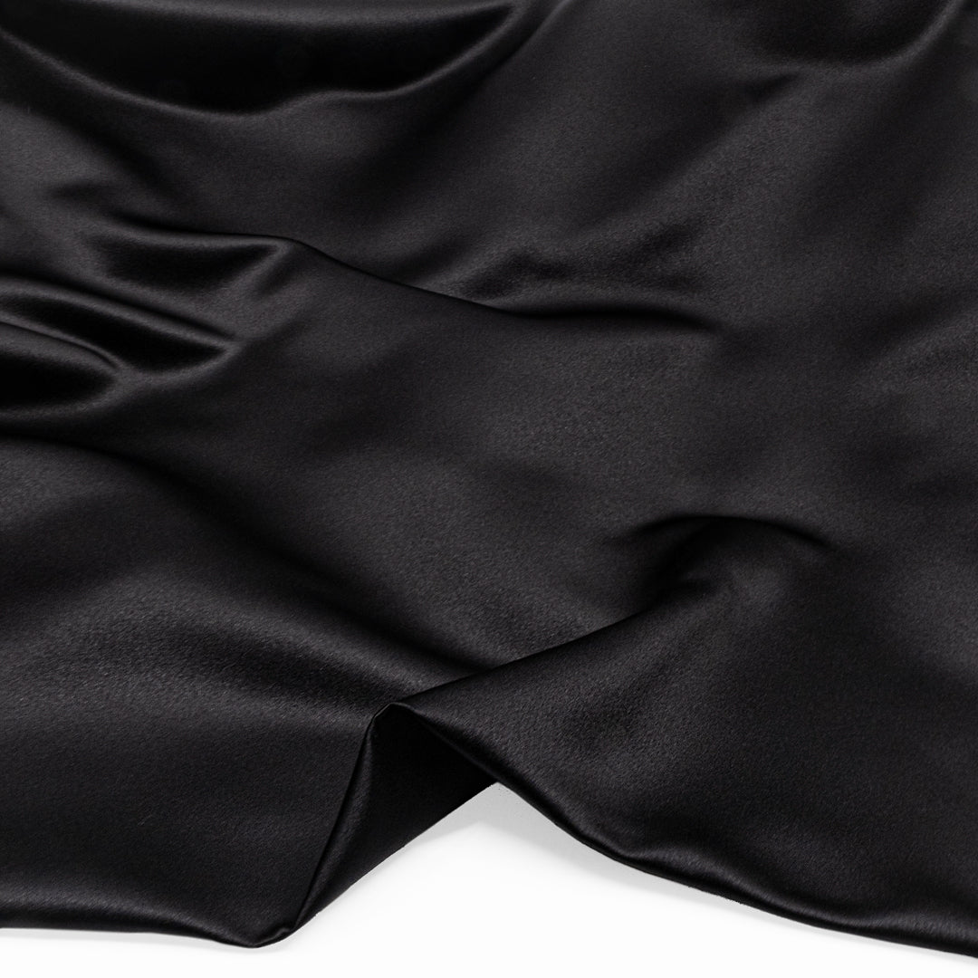 Polished Midweight Poly Satin - Liquorice | Blackbird Fabrics