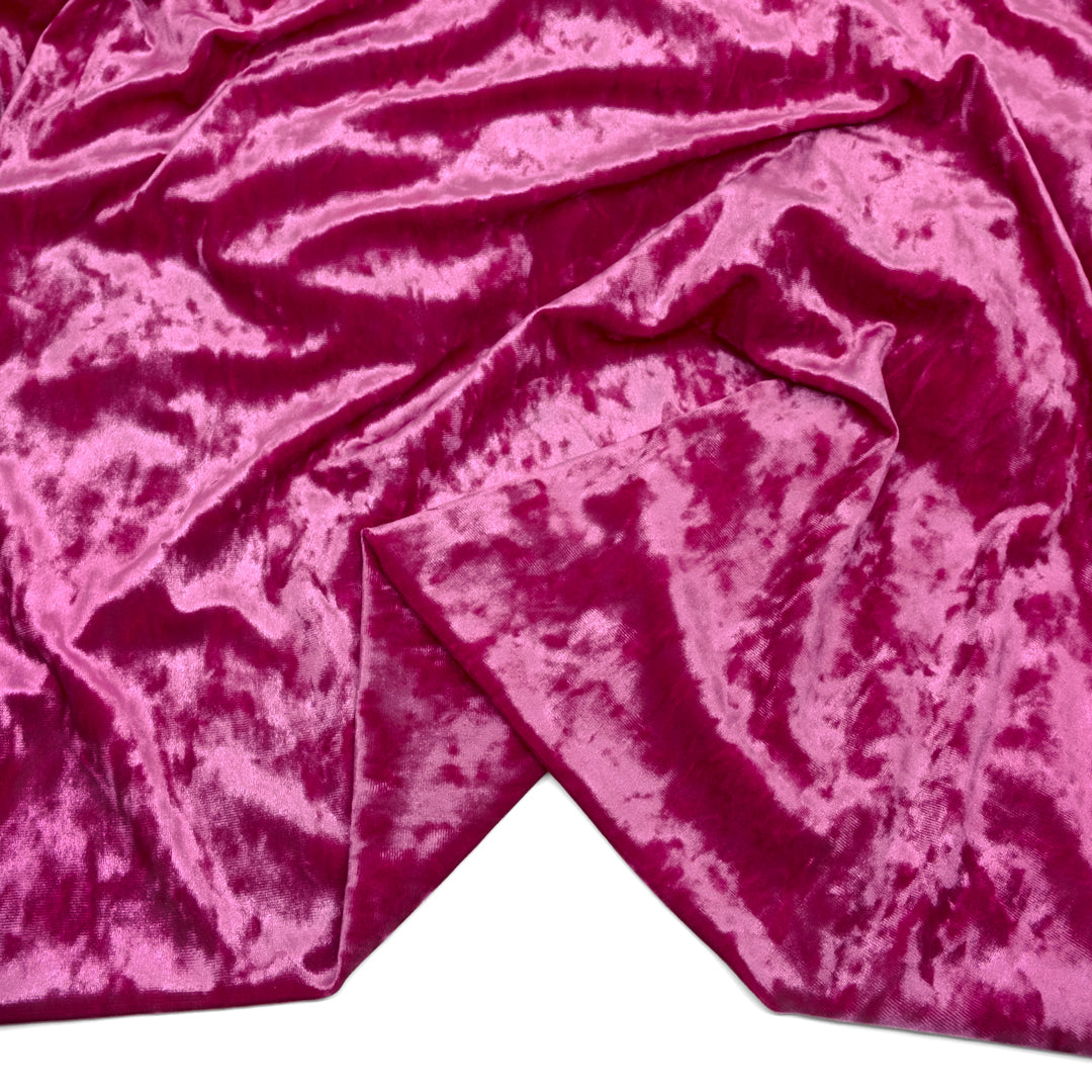 Crushed Stretch Velvet - Magenta Rose | Blackbird Fabrics