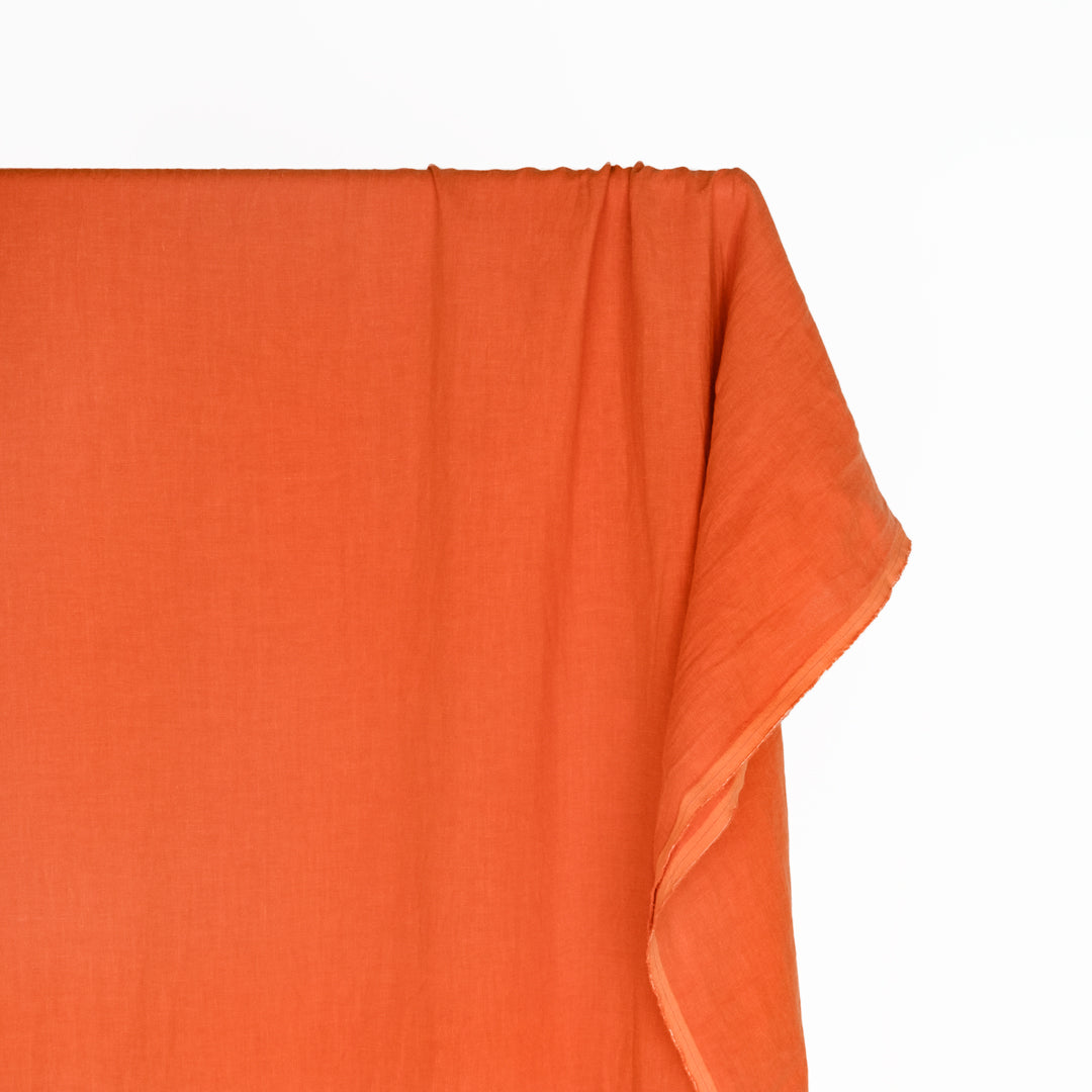 Washed Linen II - Tangerine | Blackbird Fabrics