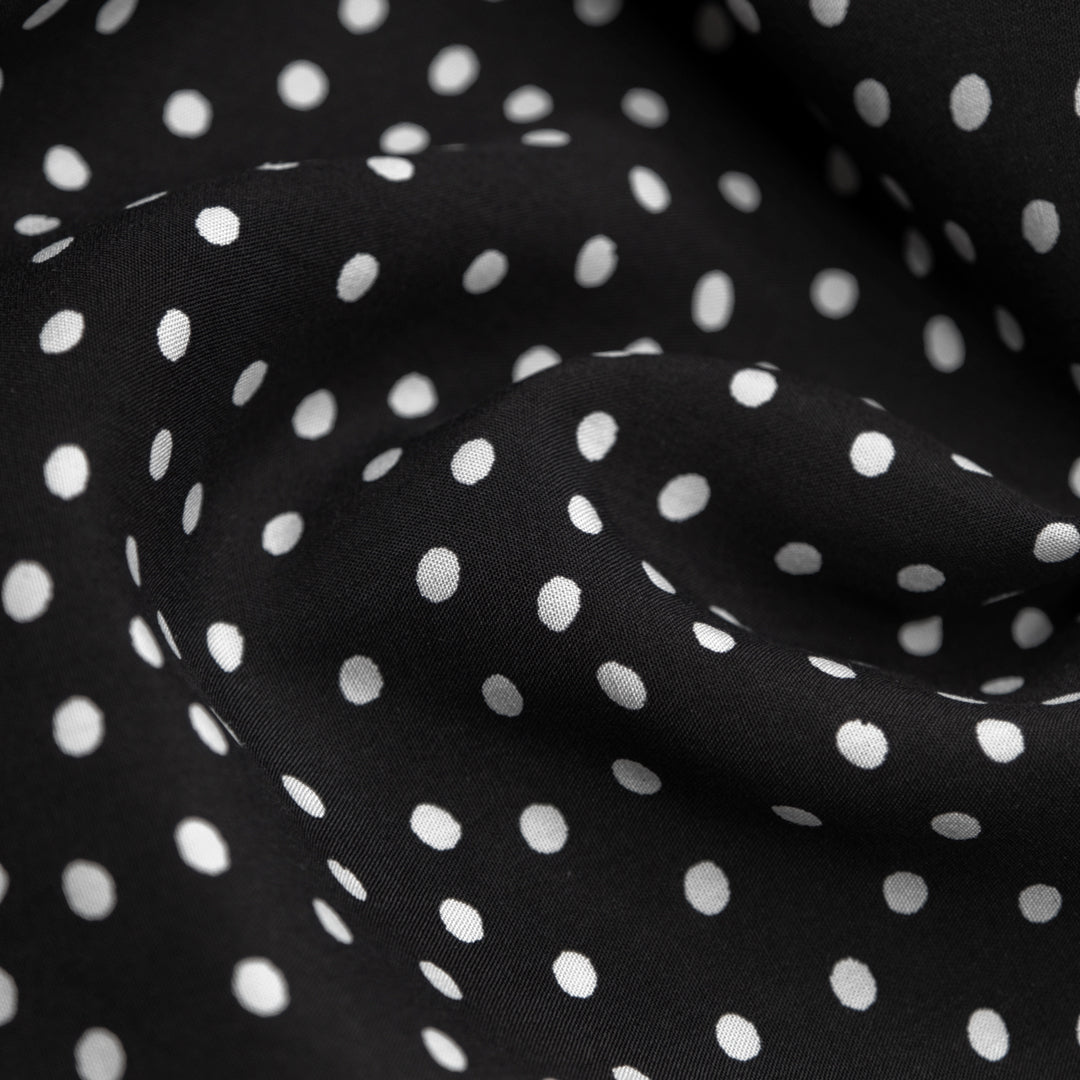 Spotted Viscose Poplin - Black/White | Blackbird Fabrics