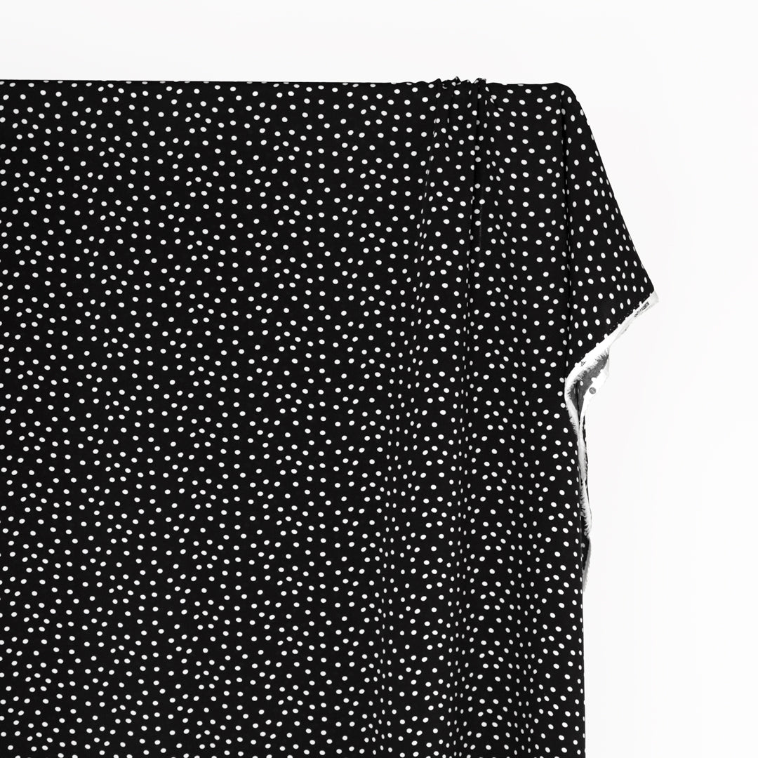 Spotted Viscose Poplin - Black/White | Blackbird Fabrics