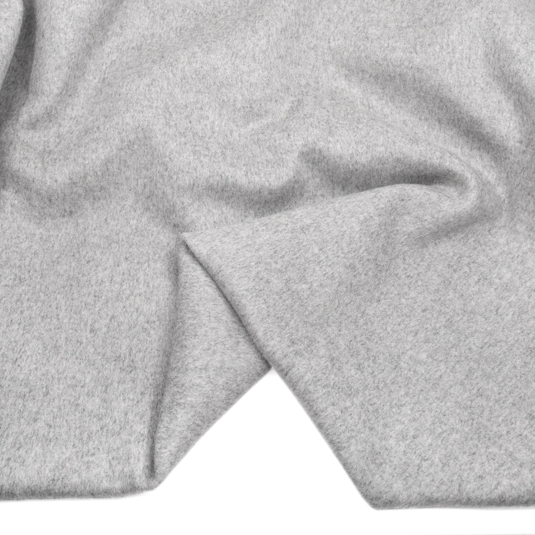 Brushed Wool Blend Coating - Light Heather Grey | Blackbird Fabrics