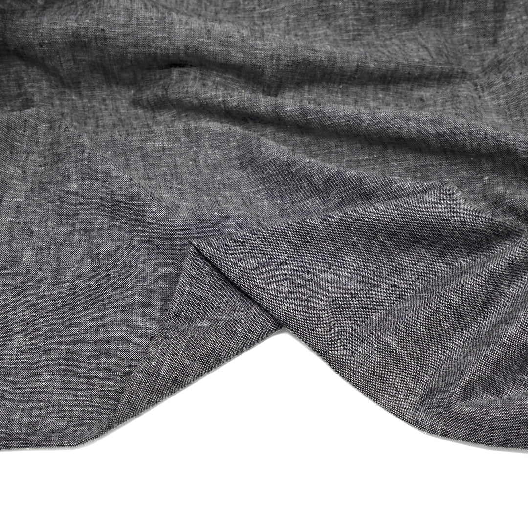 Coastal Linen Cotton Chambray - Black | Blackbird Fabrics