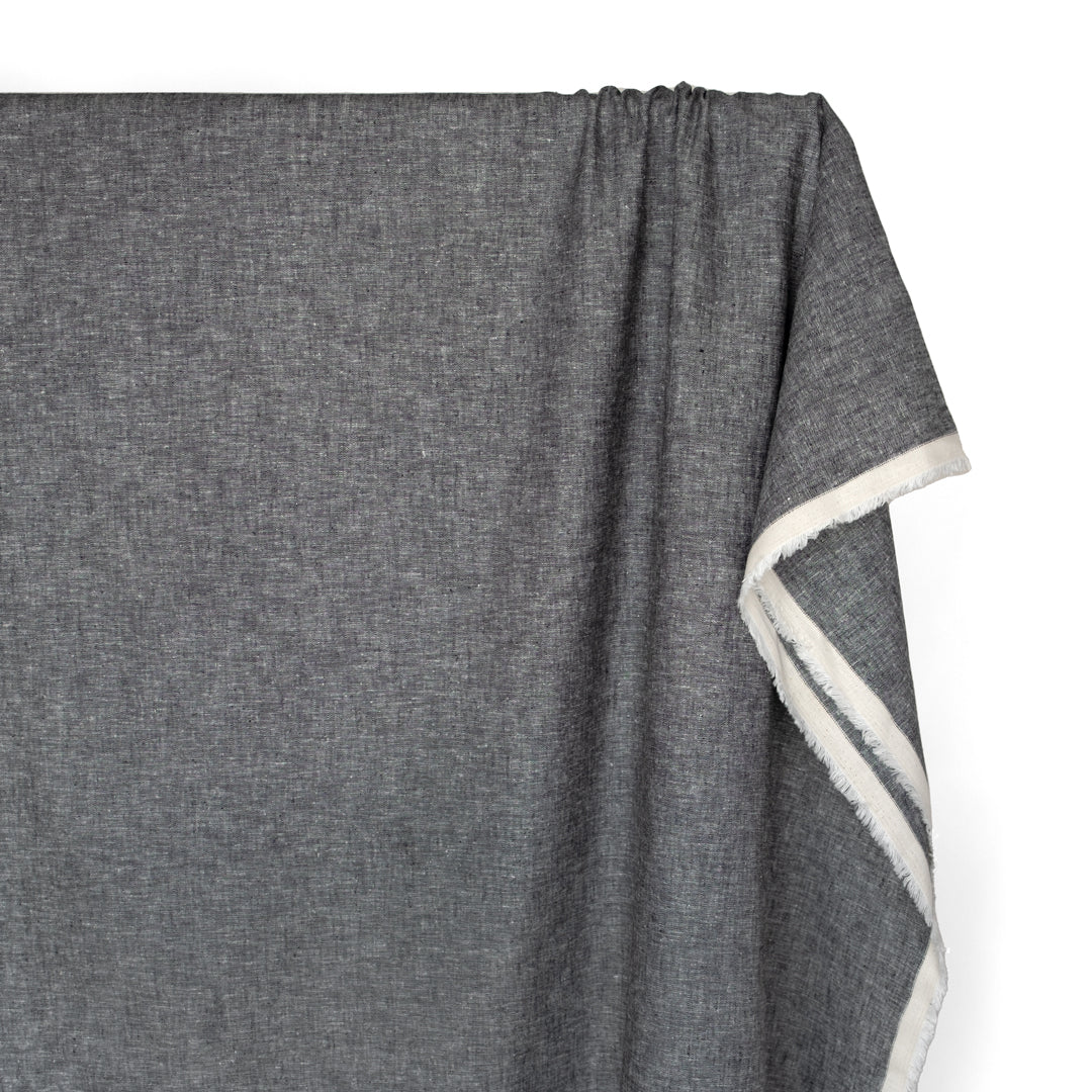 Coastal Linen Cotton Chambray - Black | Blackbird Fabrics