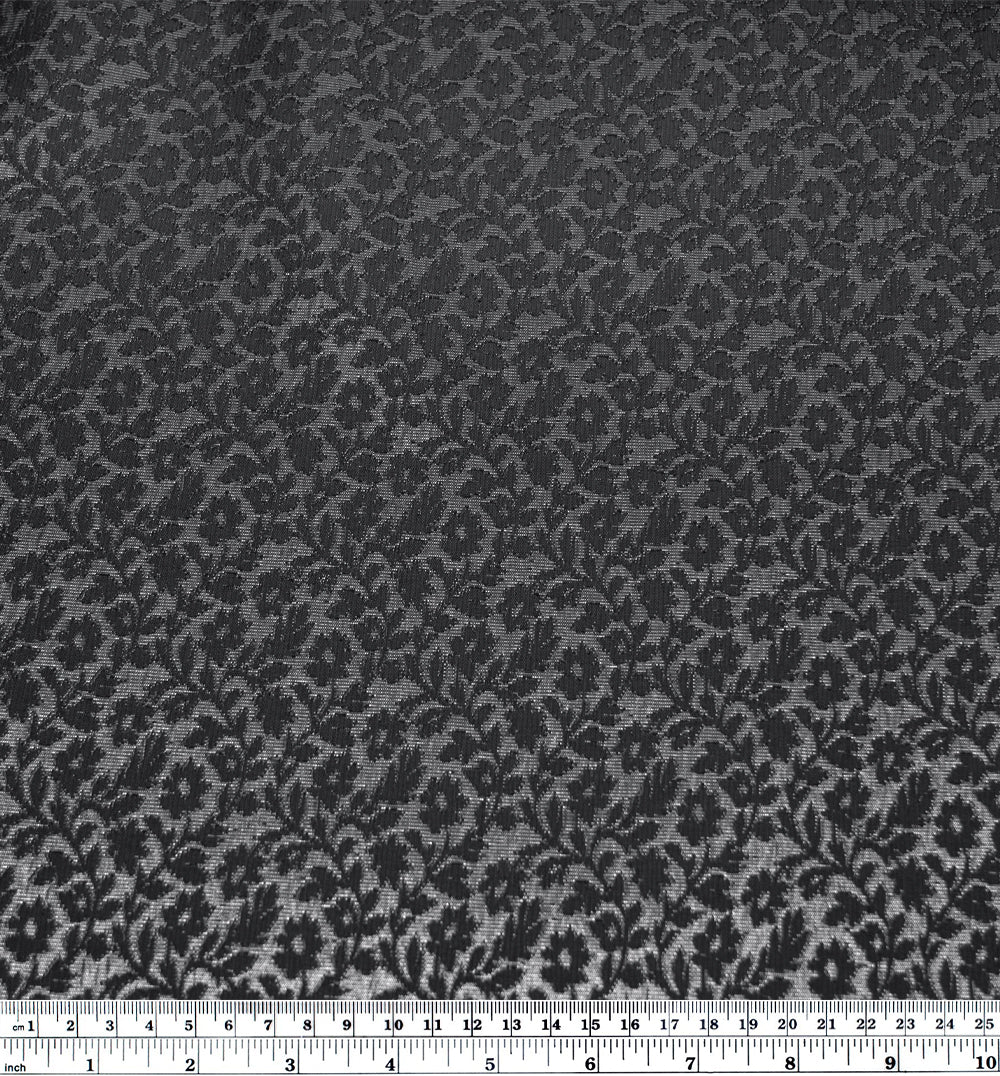 Enchanted Poly Metallic Jacquard - Silver/Charcoal | Blackbird Fabrics