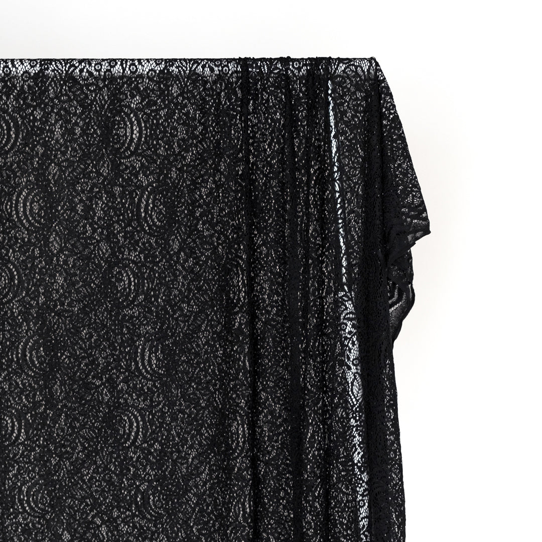 Chrysalis Stretch Lace - Black | Blackbird Fabrics
